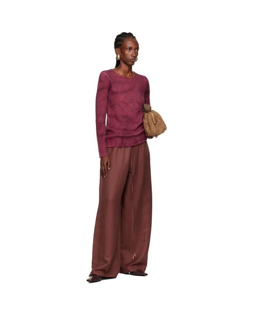 Gabriela Hearst Red Burgundy Gelos Wide-Leg Trousers