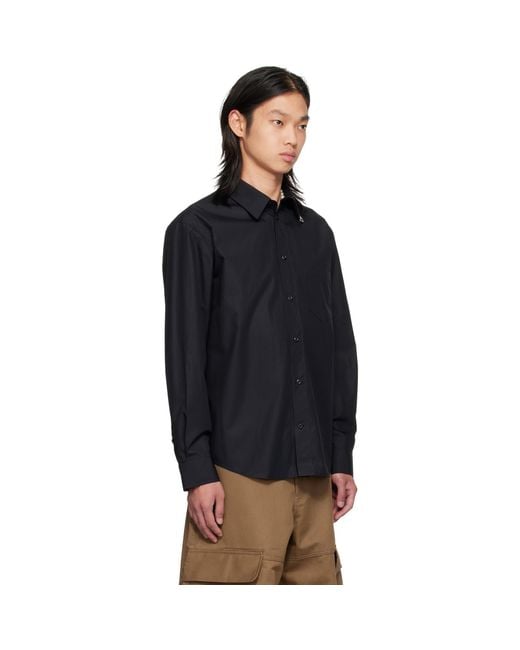 Simone Rocha Black Split Ring Classic Shirt for men