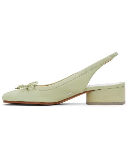 Maison Margiela Green Tabi Slingback Heels | Lyst