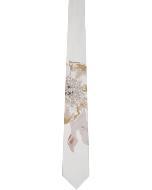 Dries Van Noten Black Off- Floral Tie for men