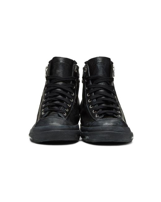 DIESEL Black Expo-zip High-top Sneakers for Men | Lyst