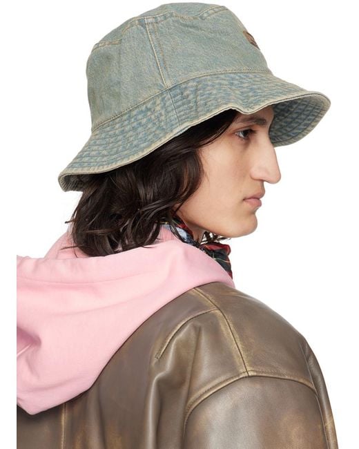 Acne Multicolor Brimmo Delta Denim Bucket Hat for men