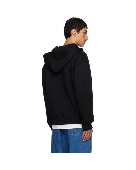 Jil Sander Black Zip Hoodie for men