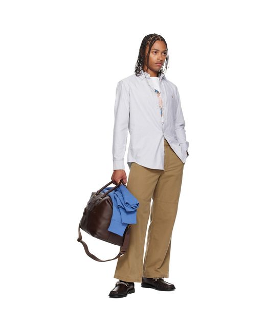 Polo Ralph Lauren White Striped Oxford Shirt for men