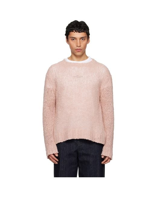 Jil Sander Pink Linen Sweater for men