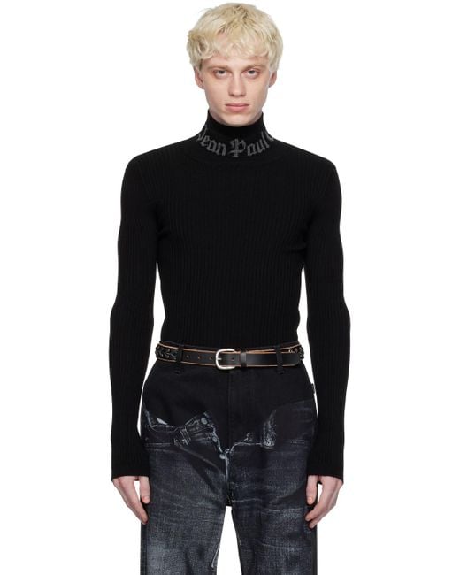 Jean Paul Gaultier Black Jacquard Sweater for men