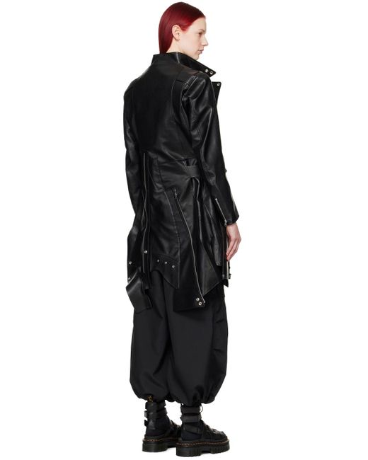 Junya Watanabe Black Zip Faux-Leather Jacket