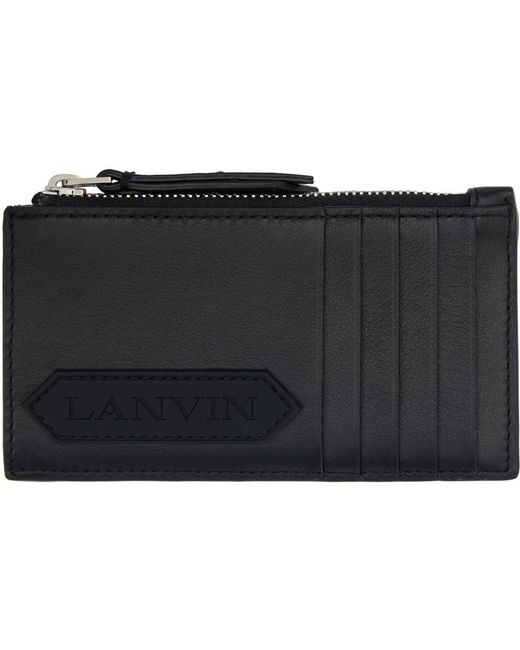 Lanvin Black Zip Card Holder for men