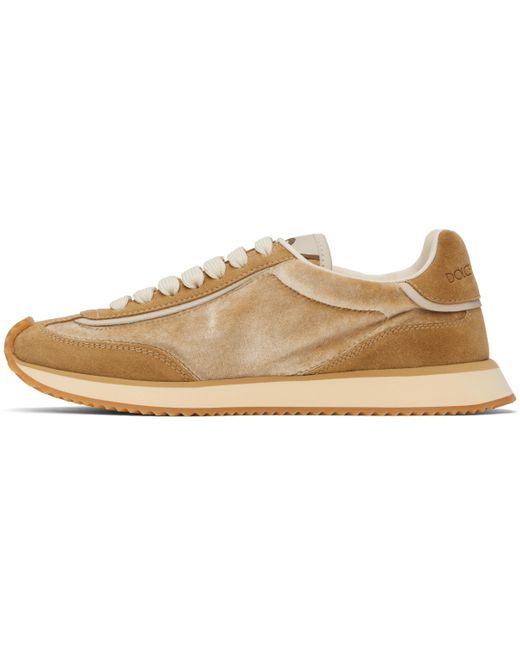 Dolce & Gabbana Black Tan & Mixed-Material 'Dg' Cushion Sneakers