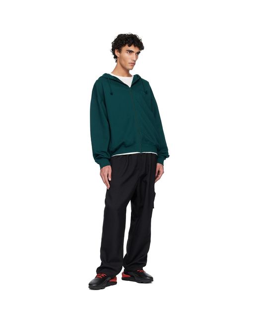 Y-3 Green Fl Zip Hoodie for men