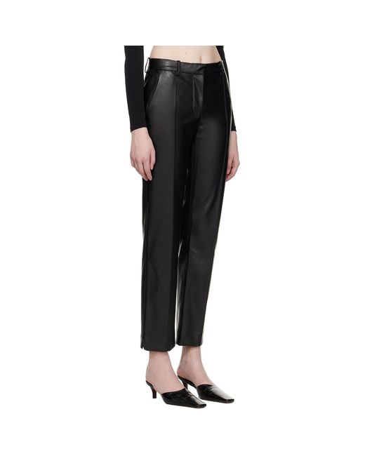 Esse Studios Black Classico Faux-Leather Trousers