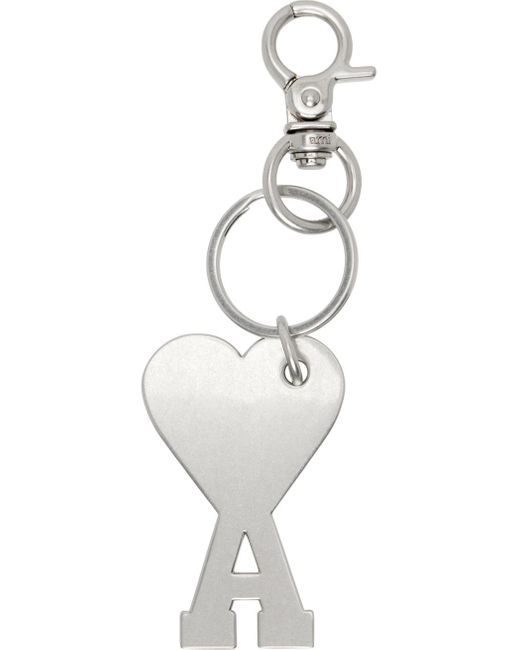 Porte-clés argenté et noir à logo ami de cœur AMI pour homme en coloris Black