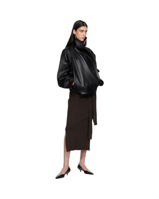 LE17SEPTEMBRE Black Sculptured Leather Jacket