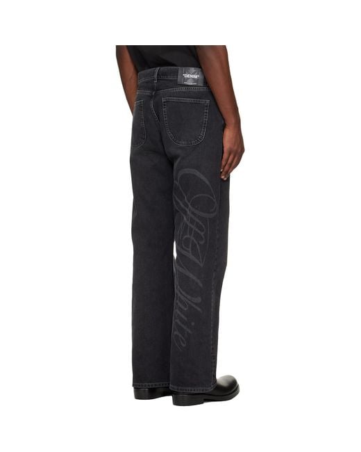 Off-White c/o Virgil Abloh Black Script Logo 90S Skate Jeans for men