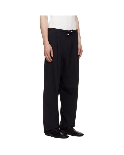HUGO Black Modern-Fit Seersucker Trousers for men