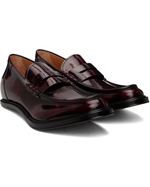 Maison Margiela Black Burgundy Heel-Less Loafers for men