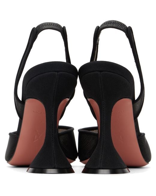 AMINA MUADDI Black Holli Mesh Sling 95 Heels