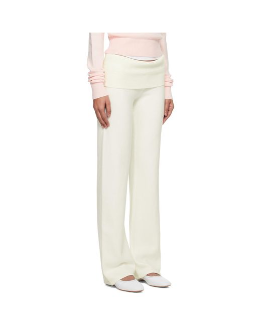 Skims White Off- 'Sweater Knits' Foldover Lounge Pants