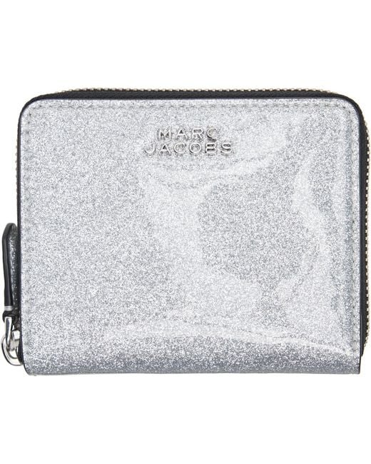 Marc Jacobs Black 'The Coated Glitter Everyday Slim Compact' Wallet