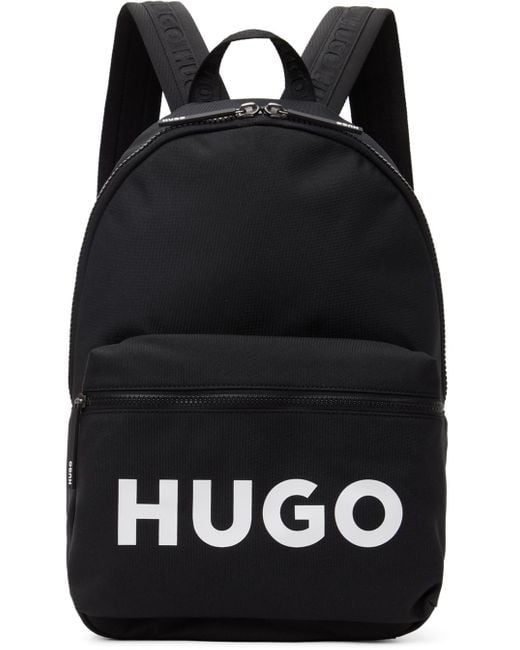 HUGO Black Ethon 2.0 Logo Backpack for men