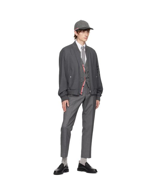 Thom Browne Gray Low-rise Trousers for men