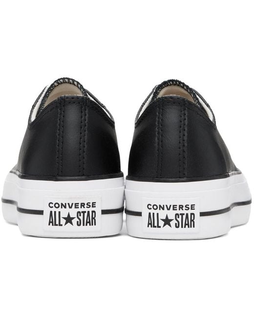 Converse Black Chuck Taylor All Star Platform Leather Sneakers for men