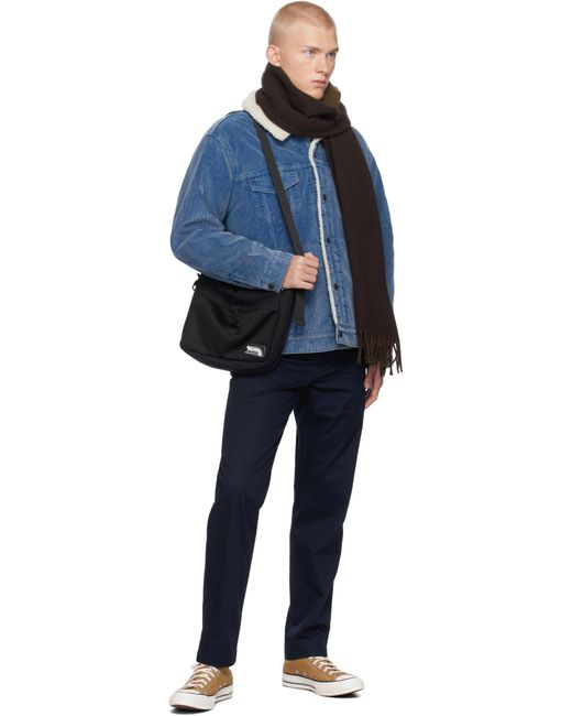 Maison Kitsuné Nylon Taffeta Flash Fox Messenger Bag in Black for