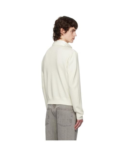 Moncler White Padded Wool Zip-Up Down Jacket for men