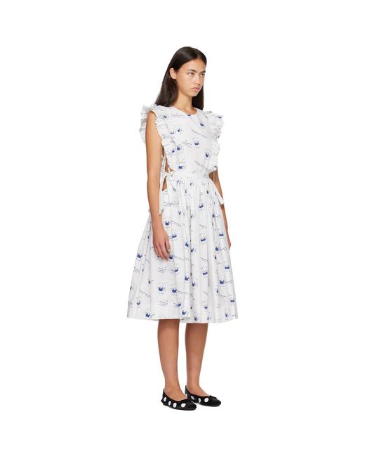 Sandy Liang White Mott Midi Dress