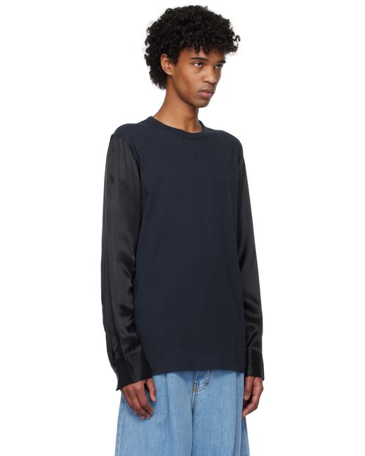メンズ Dries Van Noten ネイビー パネル トップス Blue