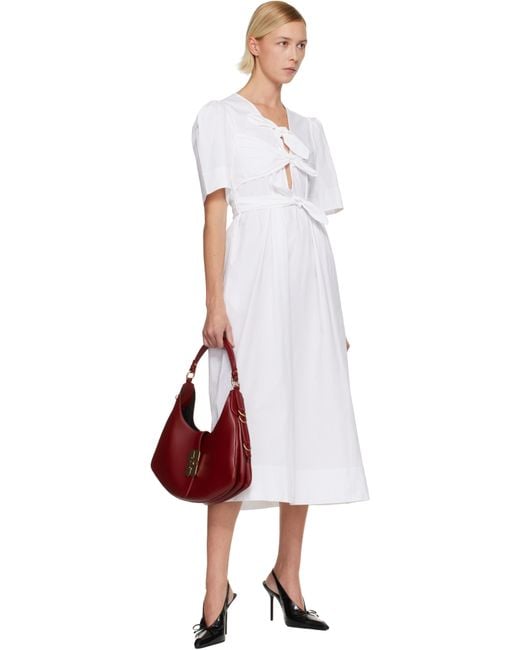 ganni washed stretch cotton tie strap midi dress Ganni Washed Stretch Cotton Tie Strap Midi Dress in Black