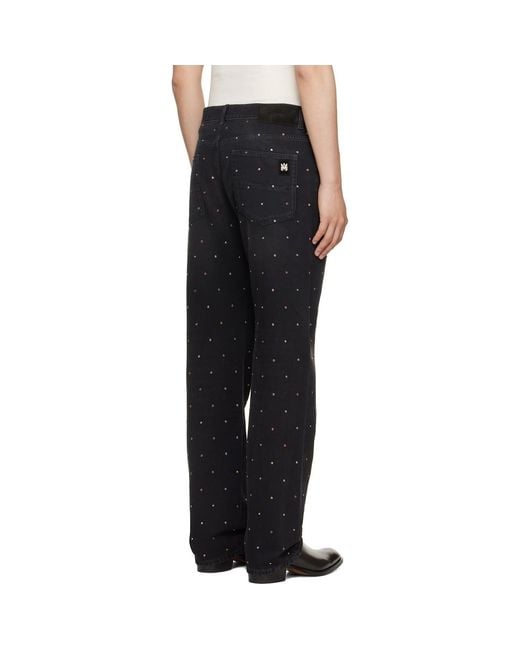 Amiri Black Studs Straight Jeans for men