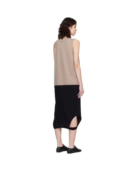 MM6 by Maison Margiela Black Taupe Multi Wear Midi Dress