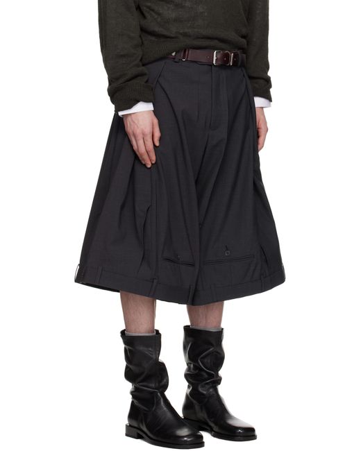 HODAKOVA Upside Down Wide Trouser Shorts in Black for Men | Lyst