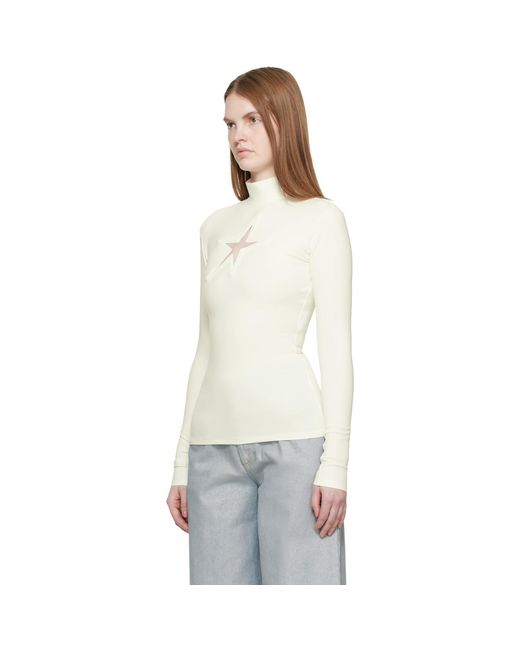 Mugler Multicolor Off- Thick Lycra Turtleneck