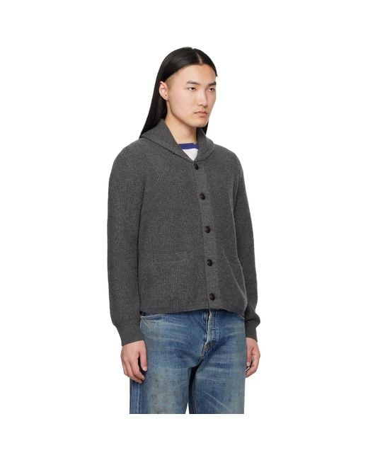 RRL Black Shawl Cardigan for men