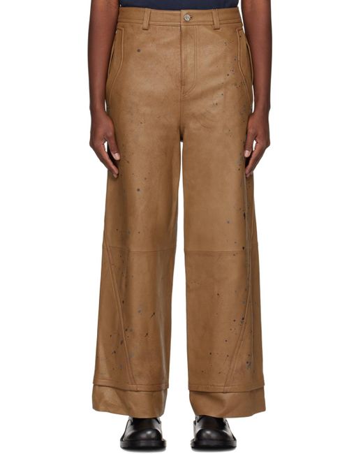 Adererror Brown Nord Leather Pants for men
