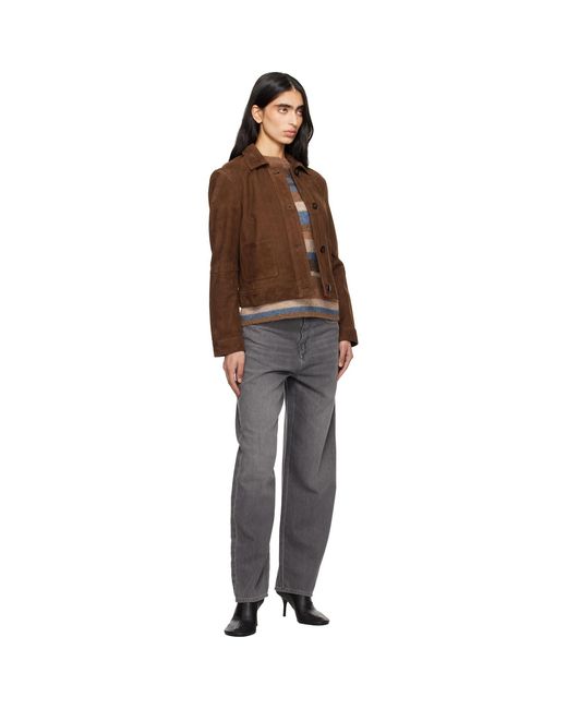Max Mara Brown Tan Baia Suede Jacket