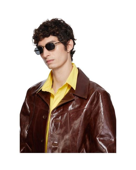 Versace Gray Greca Flow Sunglasses for men