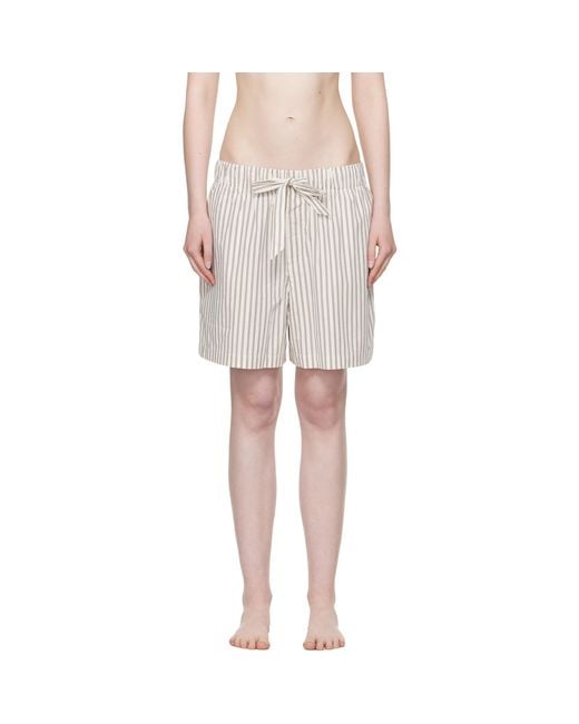 Tekla Multicolor Off- & Poplin Pyjama Shorts