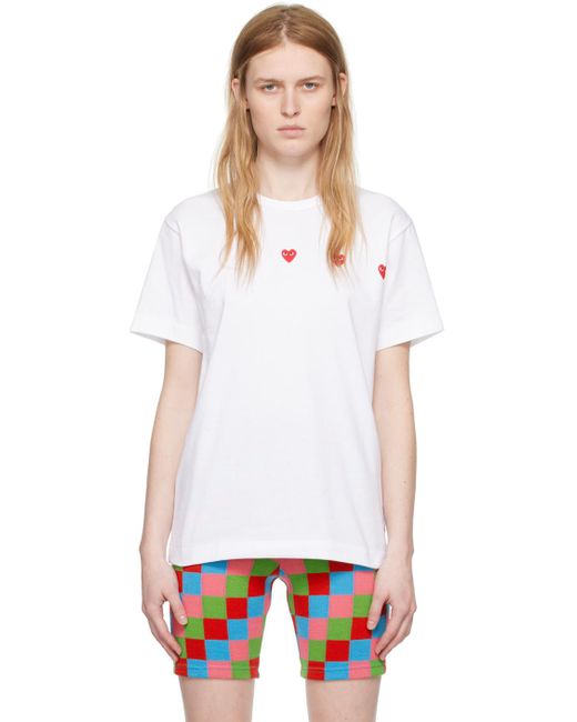 COMME DES GARÇONS PLAY White Horizontal Heart T-Shirt