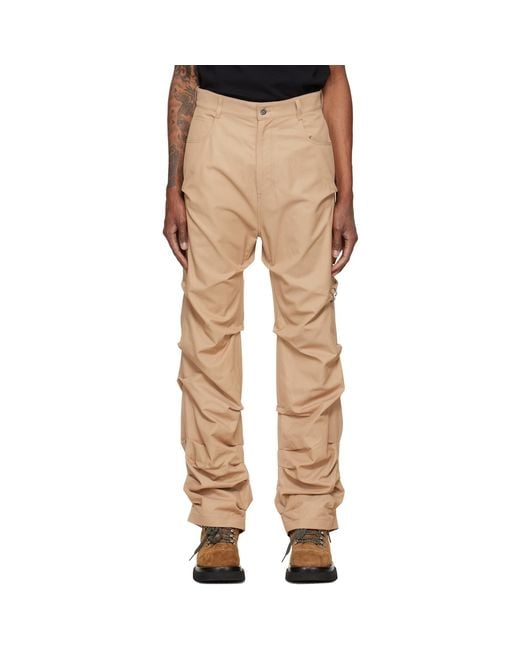we11done Natural Tuck Detail Trousers for men