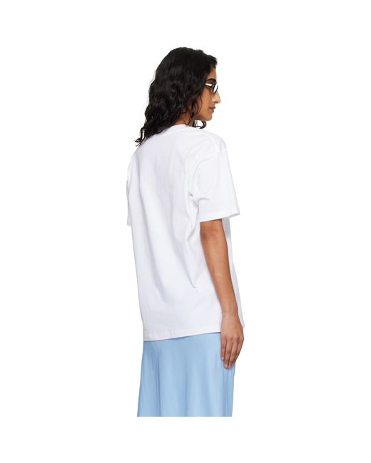 Moschino White Printed Organic Cotton Jersey T-Shirt