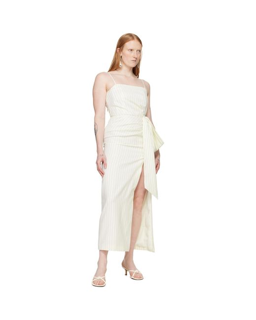 MSGM Black Off-white Pinstripe Maxi Dress
