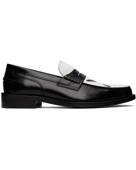 STEFAN COOKE Black Slashed Loafers for men