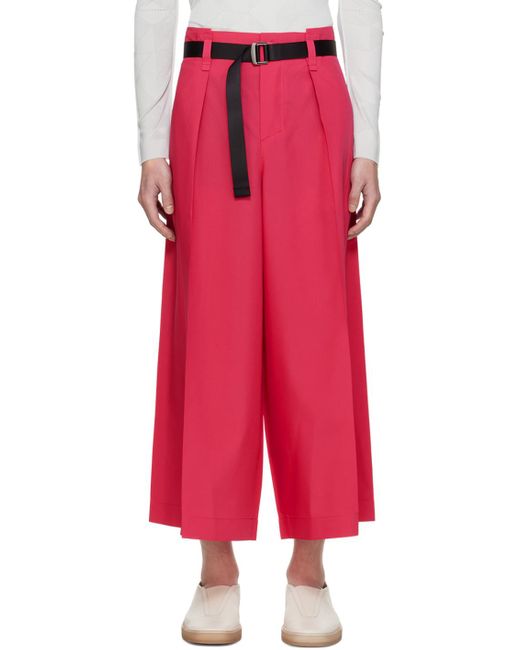 Pantalon rose à revers à plis diagonaux 132 5. Issey Miyake pour homme en coloris Red