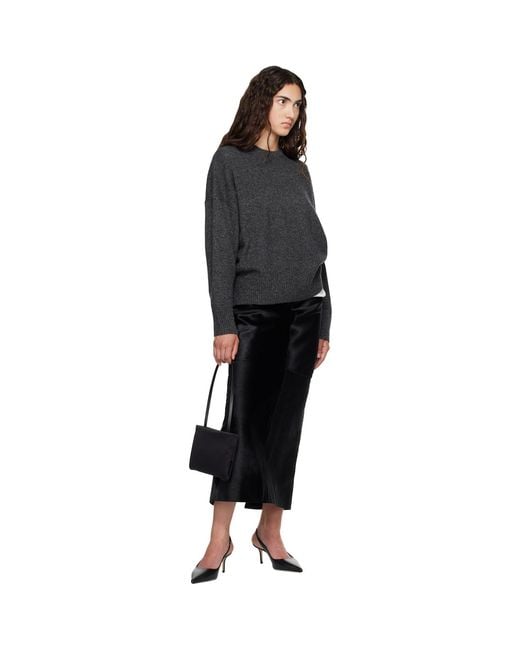 Loulou de Saison Black Grace Small Satin Baguette Bag