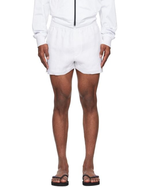 メンズ DSquared² ホワイト Summer Lovers リネン ショートパンツ White