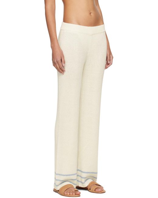 Bode White Off- Quincy Stripe Trousers