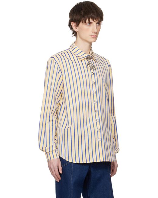 Chopova Lowena White Yellow & Blue Guildhall Shirt for men